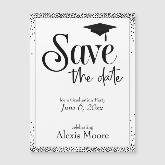 Bewaar deze datum voor het afstudeerfeest Magnetis (Voorkant)