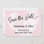 Bewaar deze datum Witte waterverf hart op roze kaa Save The Date (Voorkant)
