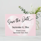 Bewaar deze datum Witte waterverf hart op roze kaa Save The Date (Staand voorkant)