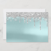 Bewaar deze datum Zilver Grijs Blauw Spark Druppel Save The Date (Achterkant)