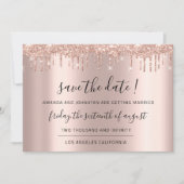 Bewaar deze datum Zwarte Roos Glitters Glans Drupp Save The Date (Voorkant)
