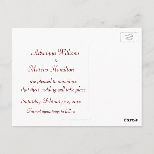 "Bewaar deze speciale datum" - Red Rose Bouquet [b Briefkaart (Achterkant)