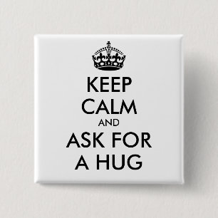BEWAAR EEN BEREKENING EN VRAAG OM EEN HUG - gepers Vierkante Button 5,1 Cm