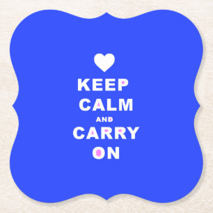 BEWAAR EEN CARRY OP Blauw Kartonnen Onderzetters
