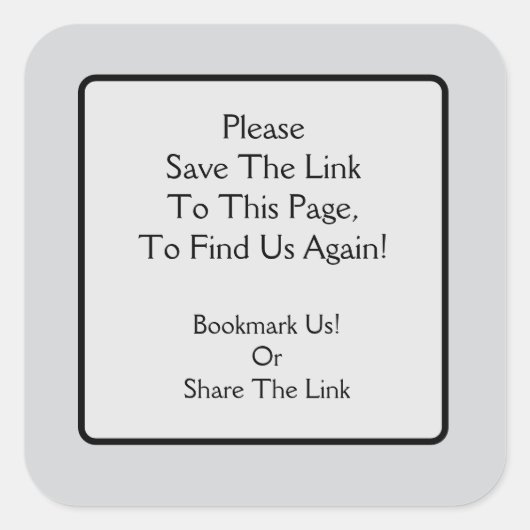 Bewaar een Link Square Sticker alstublieft (Voorkant)