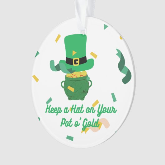 Bewaar een Pet op uw pot met goud op een Ornament (voorkant)