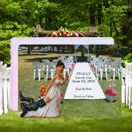 Bewaar eindelijk de datum Leuk Paar Bruin Blond Ka Save The Date