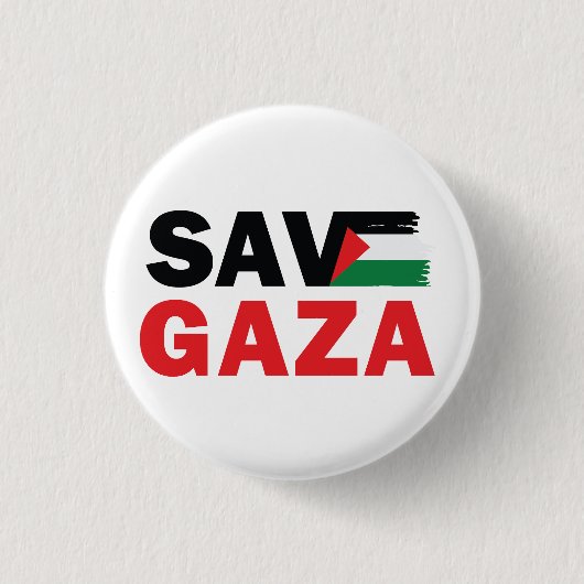 Bewaar GAZA met Palestijnse vlag aangepaste Button (Voorkant)