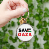 Bewaar GAZA met Palestijnse vlag aangepaste Button Sleutelhanger (Hand)