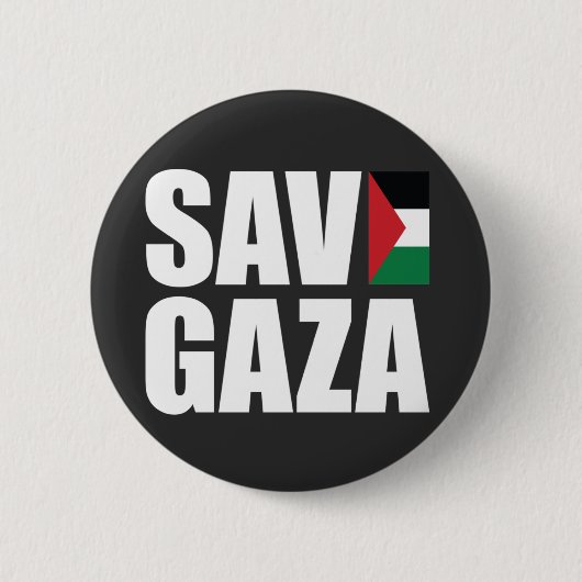 BEWAAR GAZA RONDE BUTTON 5,7 CM (Voorkant)