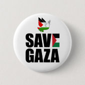 BEWAAR GAZA RONDE BUTTON 5,7 CM (Voorkant)