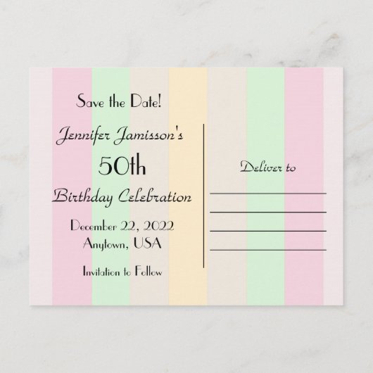 Bewaar het 50e verjaardagsfeest Briefkaart (Achterkant)