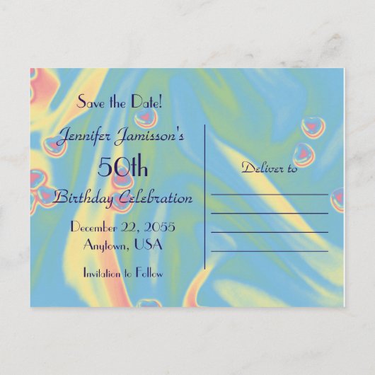 Bewaar het 50e verjaardagsfeest Briefkaart (Achterkant)