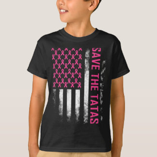 Bewaar het Amerikaanse Vlag Roze Borstkanker Bewus T-shirt