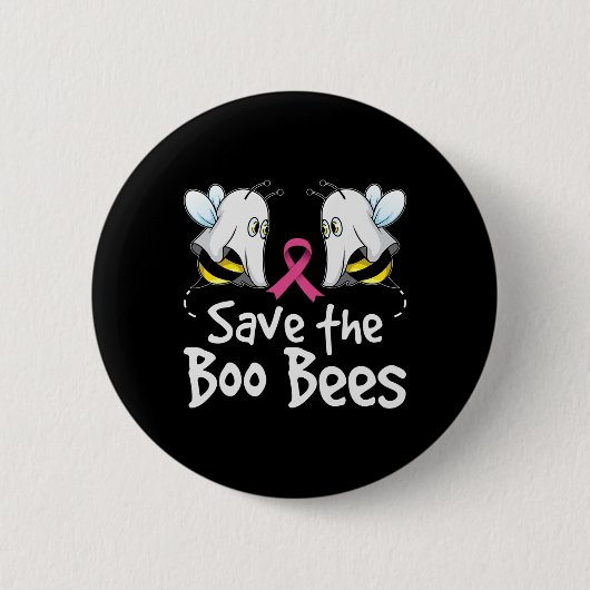Bewaar het Boo-bijenborstkankerwaarschuwingsbrein Ronde Button 5,7 Cm (Voorkant)