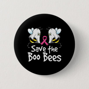 Bewaar het Boo-bijenborstkankerwaarschuwingsbrein Ronde Button 5,7 Cm