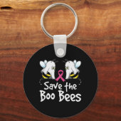 Bewaar het Boo-bijenborstkankerwaarschuwingsbrein Sleutelhanger (Achterkant)