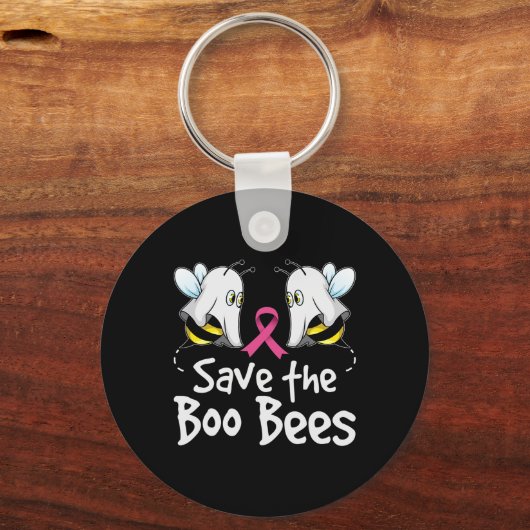 Bewaar het Boo-bijenborstkankerwaarschuwingsbrein Sleutelhanger (Achterkant)