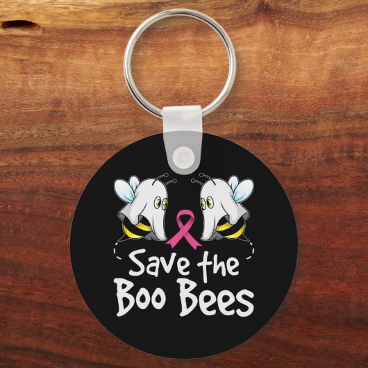 Bewaar het Boo-bijenborstkankerwaarschuwingsbrein Sleutelhanger (Voorkant)
