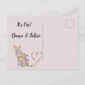 Bewaar het date briefkaart met katten in liefde (Achterkant)