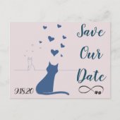 Bewaar het date briefkaart met katten in liefde (Voorkant)