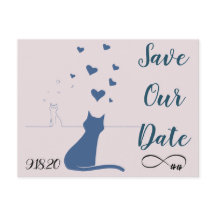 Bewaar het date briefkaart met katten in liefde