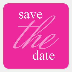 Bewaar het datumlabel sierlijk (magenta roze) vierkante sticker