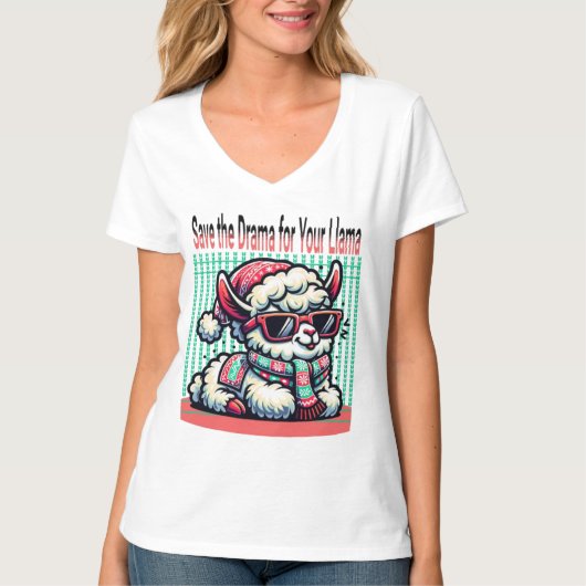 Bewaar het drama voor je Llama Funny Llama T-shirt (Voorkant)