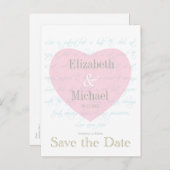 Bewaar het gedicht met hart aankondigingskaart (Voorkant / Achterkant)