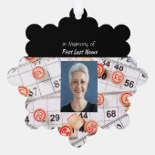 Bewaar het geheugen Foto Gebed Bingo spel Ornament Kaart (Achterkant)