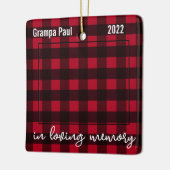 Bewaar het geheugen met kersttang Red Pset 2 foto Keramisch Ornament (Links)