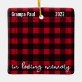 Bewaar het geheugen met kersttang Red Pset 2 foto Keramisch Ornament (Voorkant)