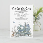 Bewaar het Nieuwe Datum Boslandschap Save The Date (Staand voorkant)