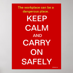Bewaar kalm en voer het gezondheids- en veiligheid poster