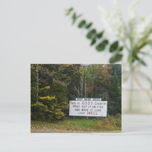 bewaar maine groen briefkaart (Staand voorkant)