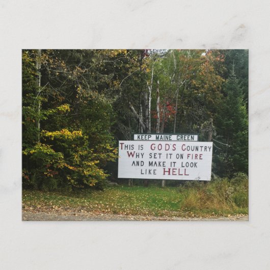 bewaar maine groen briefkaart (Voorkant)