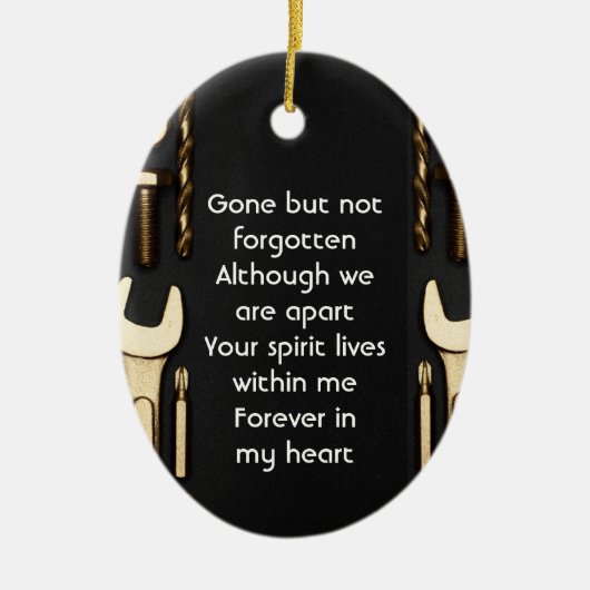 Bewaar Memorial Photo Prayer Tools Mechanic Keramisch Ornament (Voorkant)