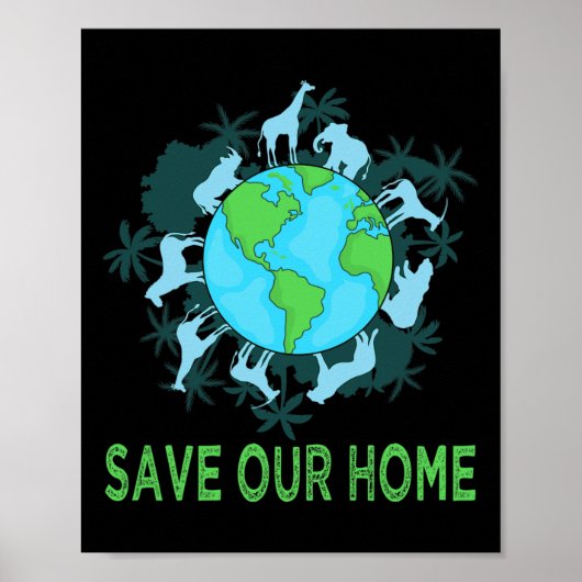 Bewaar onze aarde voor het behoud van het wild poster (Voorkant)