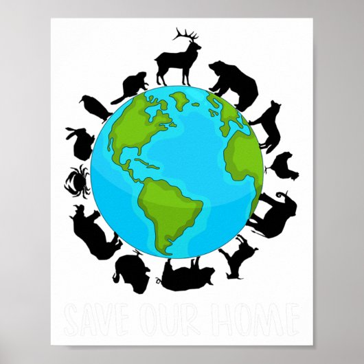 Bewaar onze aarde voor het behoud van het wild poster (Voorkant)