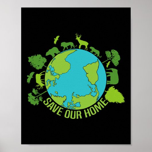 Bewaar onze aarde voor het behoud van het wild poster (Voorkant)