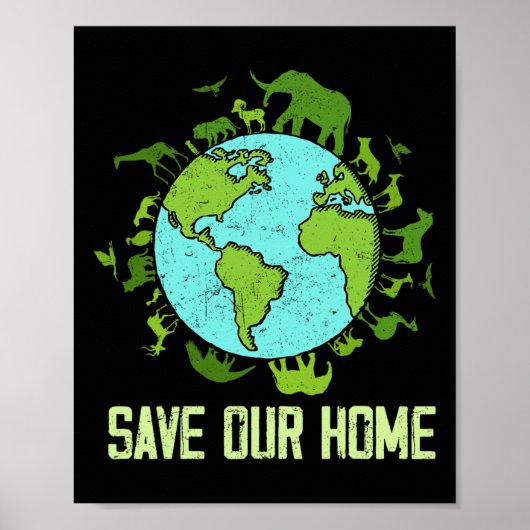 Bewaar onze aarde voor het behoud van het wild poster (Voorkant)