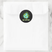 Bewaar onze aarde voor het behoud van het wild ronde sticker (Tas)