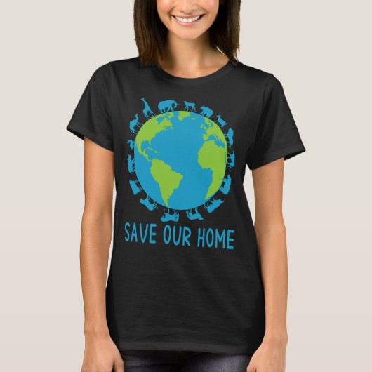 Bewaar onze aarde voor het behoud van het wild t-shirt (Voorkant)