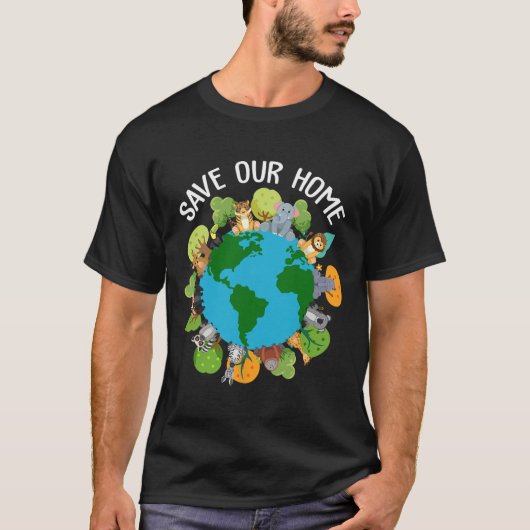 Bewaar onze aarde voor het behoud van het wild t-shirt (Voorkant)