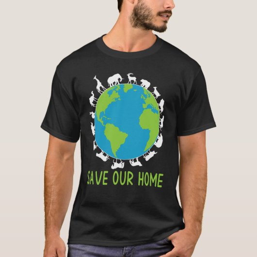 Bewaar onze aarde voor het behoud van het wild t-shirt (Voorkant)