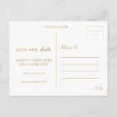 Bewaar onze Date Mint Gold Typography Foto Briefka Aankondigingskaart (Achterkant)
