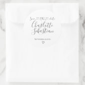 Bewaar onze datum handgeschreven hart gepersonalis ronde sticker (Tas)