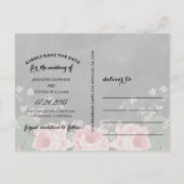 BEWAAR ONZE DATUM |  krijtbord Roos Aankondigingskaart (Achterkant)