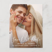 Bewaar onze datum Modern Elegant Overlay briefkaar Briefkaart (Voorkant)