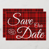 Bewaar onze datum Nieuw Weds White Typography Chec Kaart (Voorkant / Achterkant)